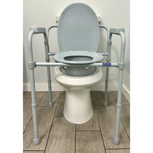 Convenient Folding Steel Commode – Elongated Seat (Case of 3)