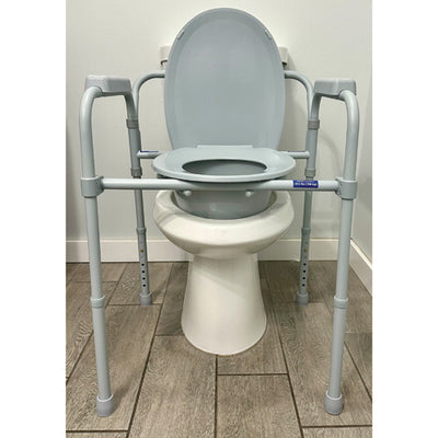 Convenient Folding Steel Commode – Elongated Seat (Case of 3)