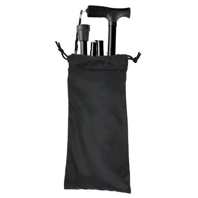 Blue Jay Folding Cane – Black with Pistol Grip Handle, 33"–37"