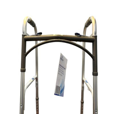 Blue Jay WALK WITH ME Folding Walker – 2 Button, 5" Wheels, Case/4