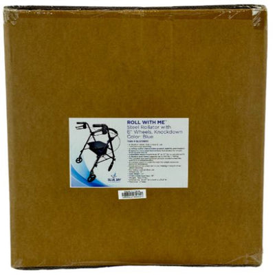 ROLL WITH ME Steel Rollator with 6” Wheels – Knock-Down, Case of 2