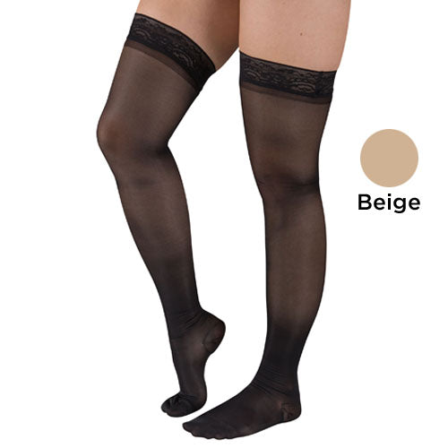 Firm Surgical Weight Thigh High Stockings 20-30 mmHg – Stay-Up Top, Closed Toe