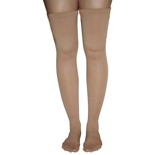 Extra-Firm Surgical Weight Thigh High Stockings 30-40 mmHg – Garter Top, Closed Toe