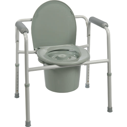 3-in-1 Steel Commode with Plastic Armrests – Non-Folding (Pack of 4)