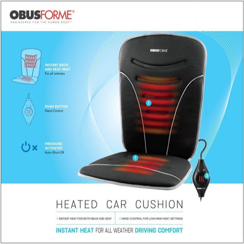 ObusForme Heated Car Cushion – Back & Seat Support