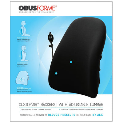 ObusForme CustomAIR Backrest with Adjustable Lumbar Support