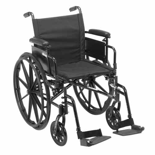 Cruiser X4 Wheelchair 18" with SF & Height-Adjustable Flip-Back Full Arms