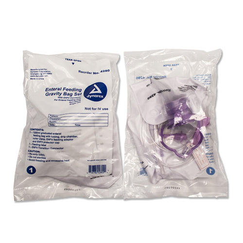 Enteral Gravity Feeding Bag Set with ENFit Connector – Case of 30