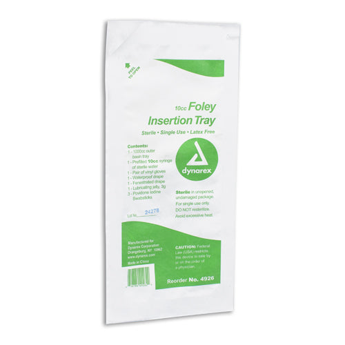 Foley Insertion Tray with 10cc Prefilled Syringe – Sterile, 20/Case