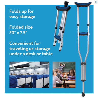 Carex Folding Crutches – Universal Size (Pair)