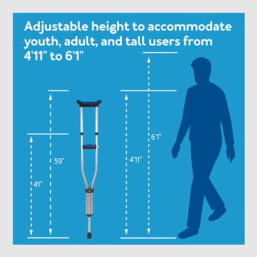 Carex Folding Crutches – Universal Size (Pair)