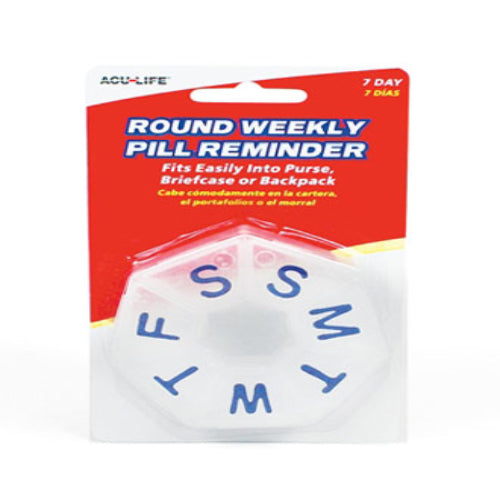 Round Weekly Pill Organizer – Clear