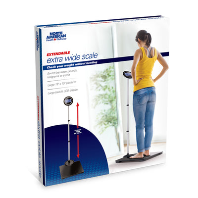 Extendable Face Digital Scale – Extra Wide Platform, 550 lb / 250 kg