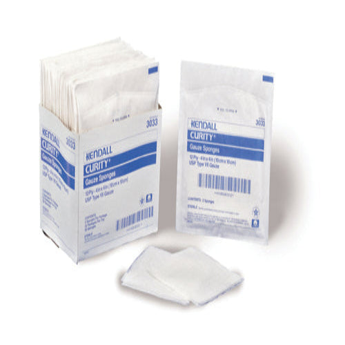 Curity Gauze Sponges 2" x 2", 8-Ply Sterile – 50 Packs of 2
