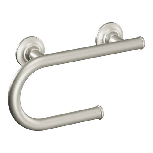 Integrated Grab Bar with Toilet Paper Holder – Brushed Nickel