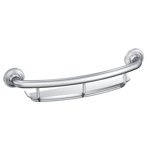 Moen 16" Grab Bar with Built-In Shelf – Chrome Finish