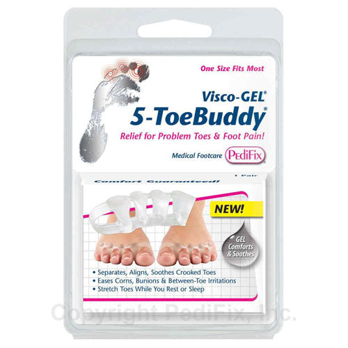 Visco-GEL 5-ToeBuddy Toe Separator – One Size (Pair)