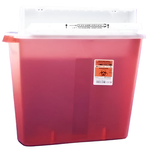Sharpstar 5 Qt Red Sharps Container – Counterbalanced Lid, Case of 20