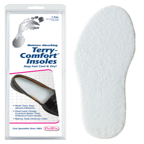 Sockless Gel Insoles with Terry Comfort – One Size Fits Most (Pair)